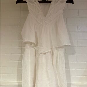 Perfect Beach Cover Up BCBGMaxAzria White Textured V-Neck Maxi Dress